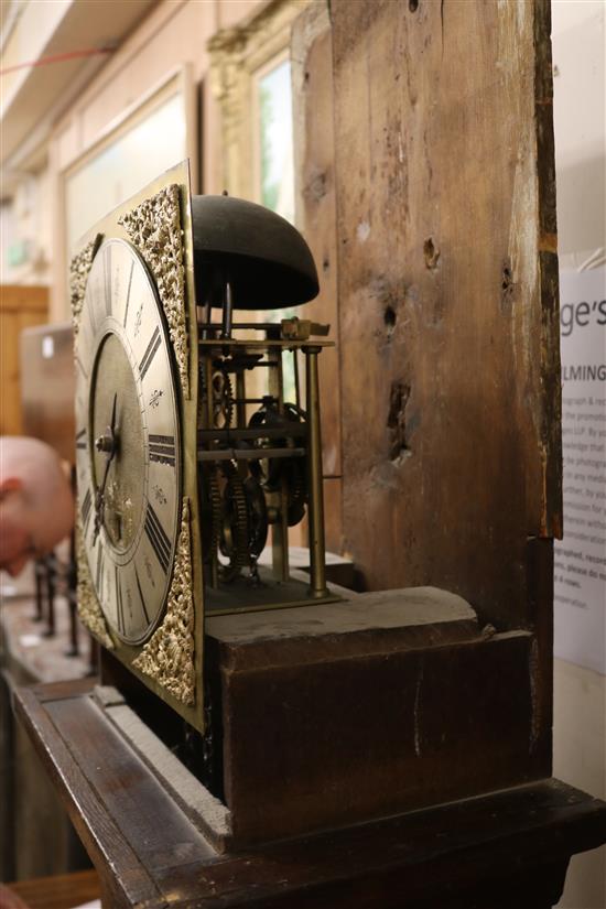 William Lane of Calstone. A mid 18th century oak thirty hour longcase clock